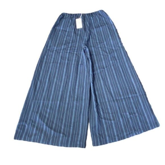Vince Sz XS Wide Legged Crops Striped Culottes Navy Blue Classic Preppy Luxury - Picture 3 of 6